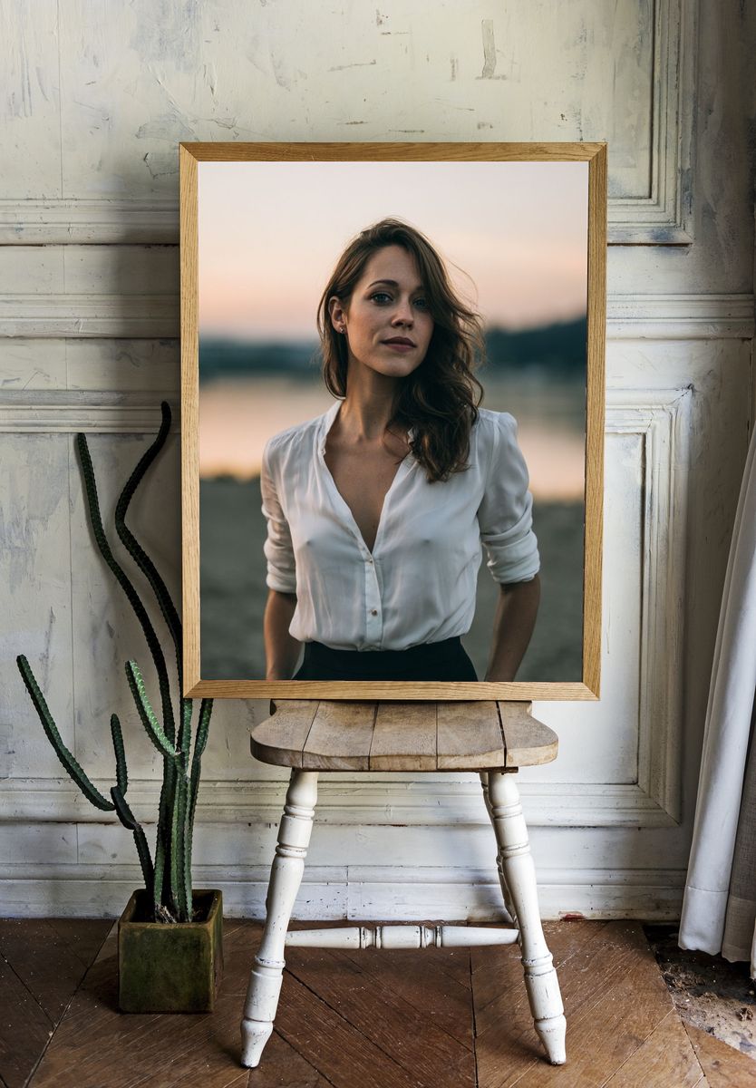Woman at Dusk Portrait Poster. room preview