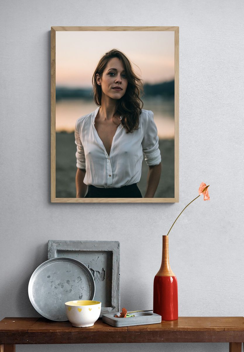 Woman at Dusk Portrait Poster. — room view 3