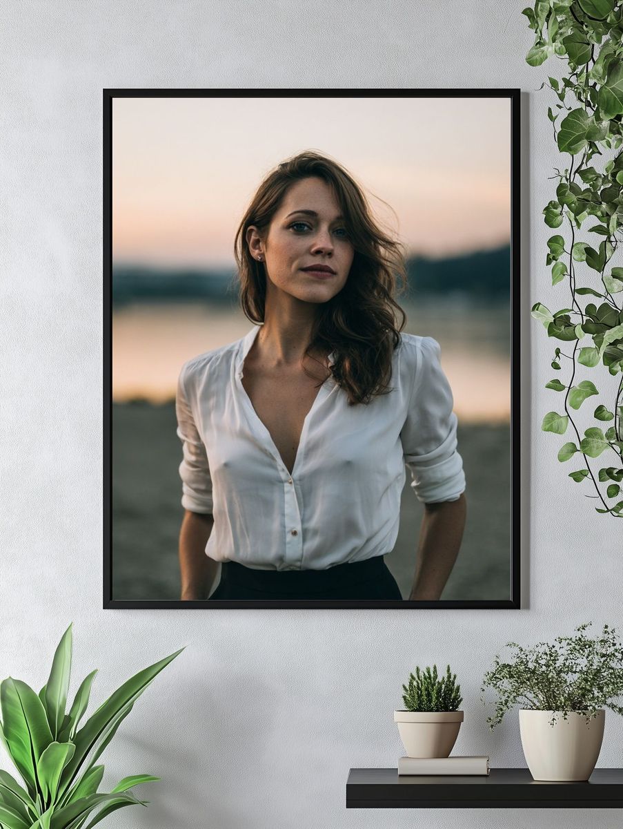 Woman at Dusk Portrait Poster. — room view 4