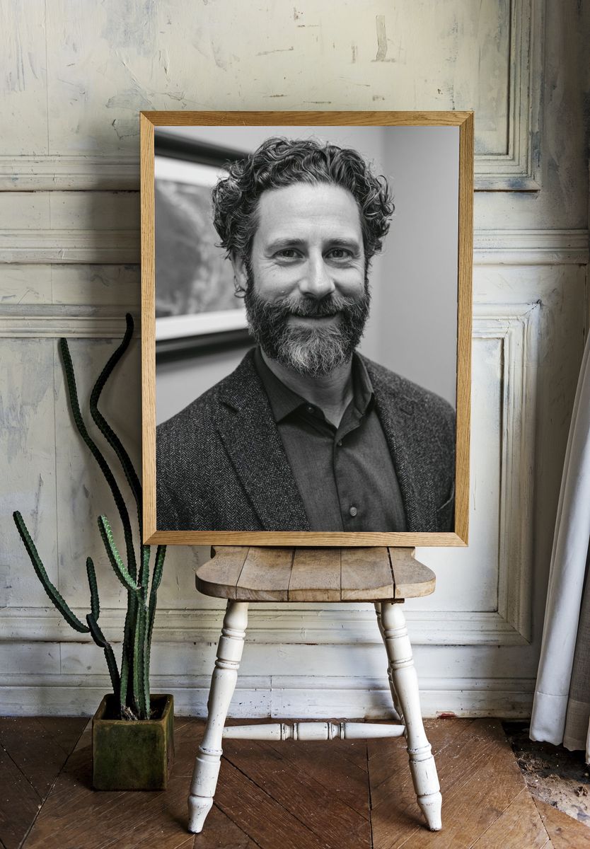 Smiling Bearded Portrait Photography Poster. — room view 1