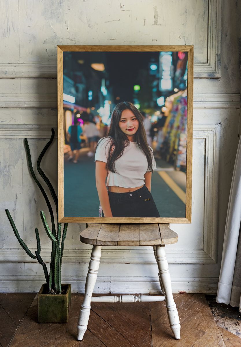 Neon Street Portrait Print. — room view 1