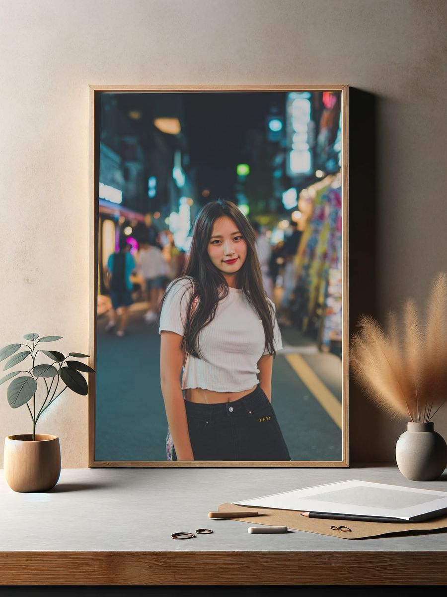 Neon Street Portrait Print. — room view 2