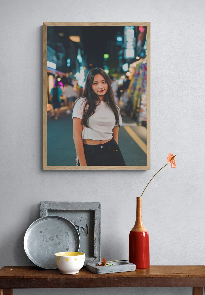 Neon Street Portrait Print. — room view 3