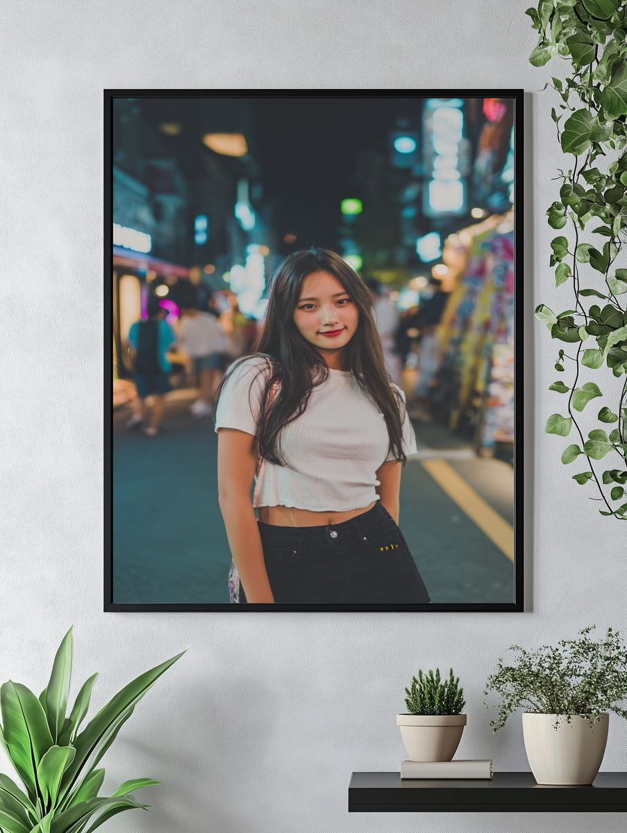 Neon Street Portrait Print. — room view 4