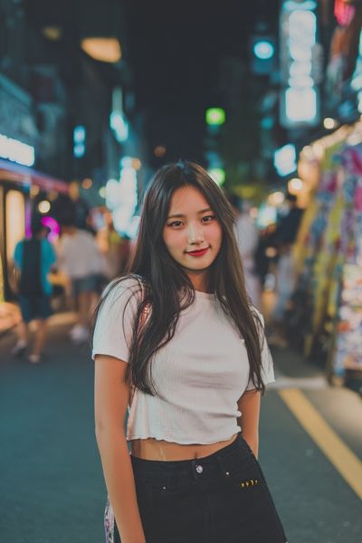 Neon Street Portrait Print. poster print