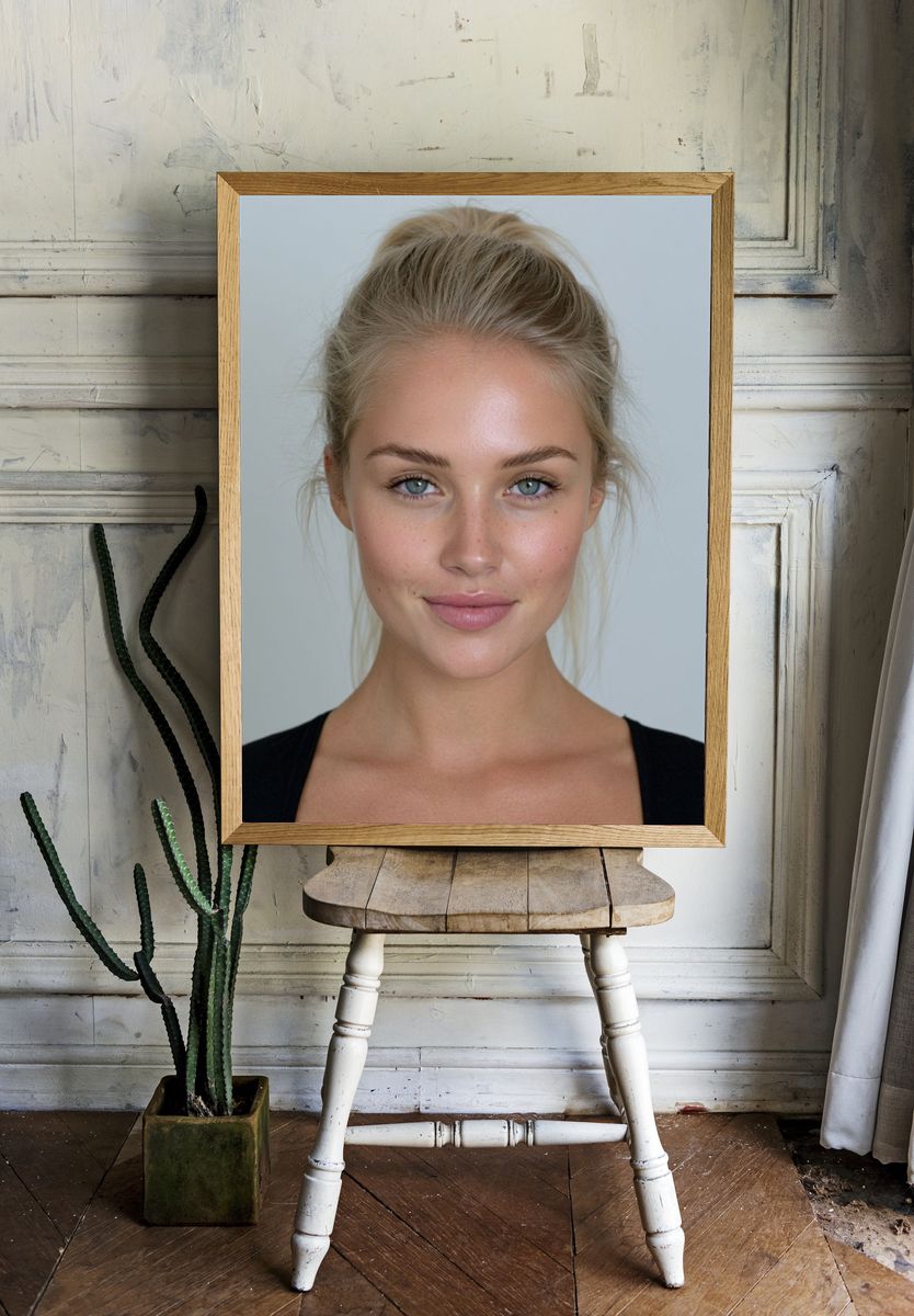 Blonde Portrait Photography Poster. — room view 1