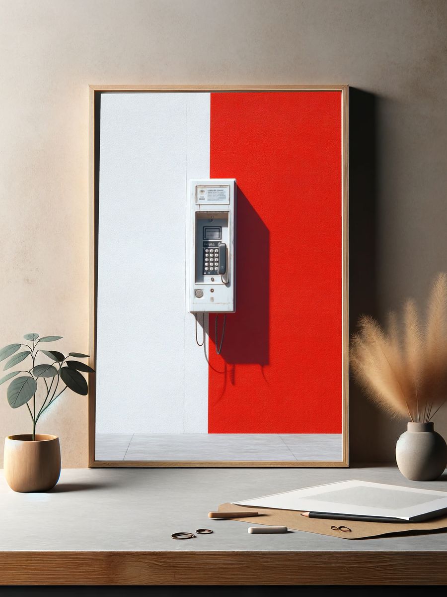 Vintage Payphone — Photography Print. — room view 2