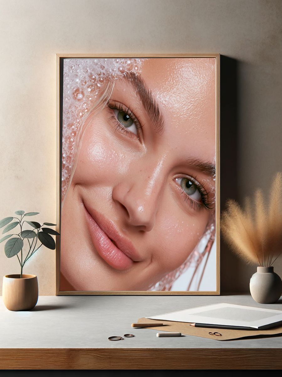 Bubble Face Portrait Print. — room view 2