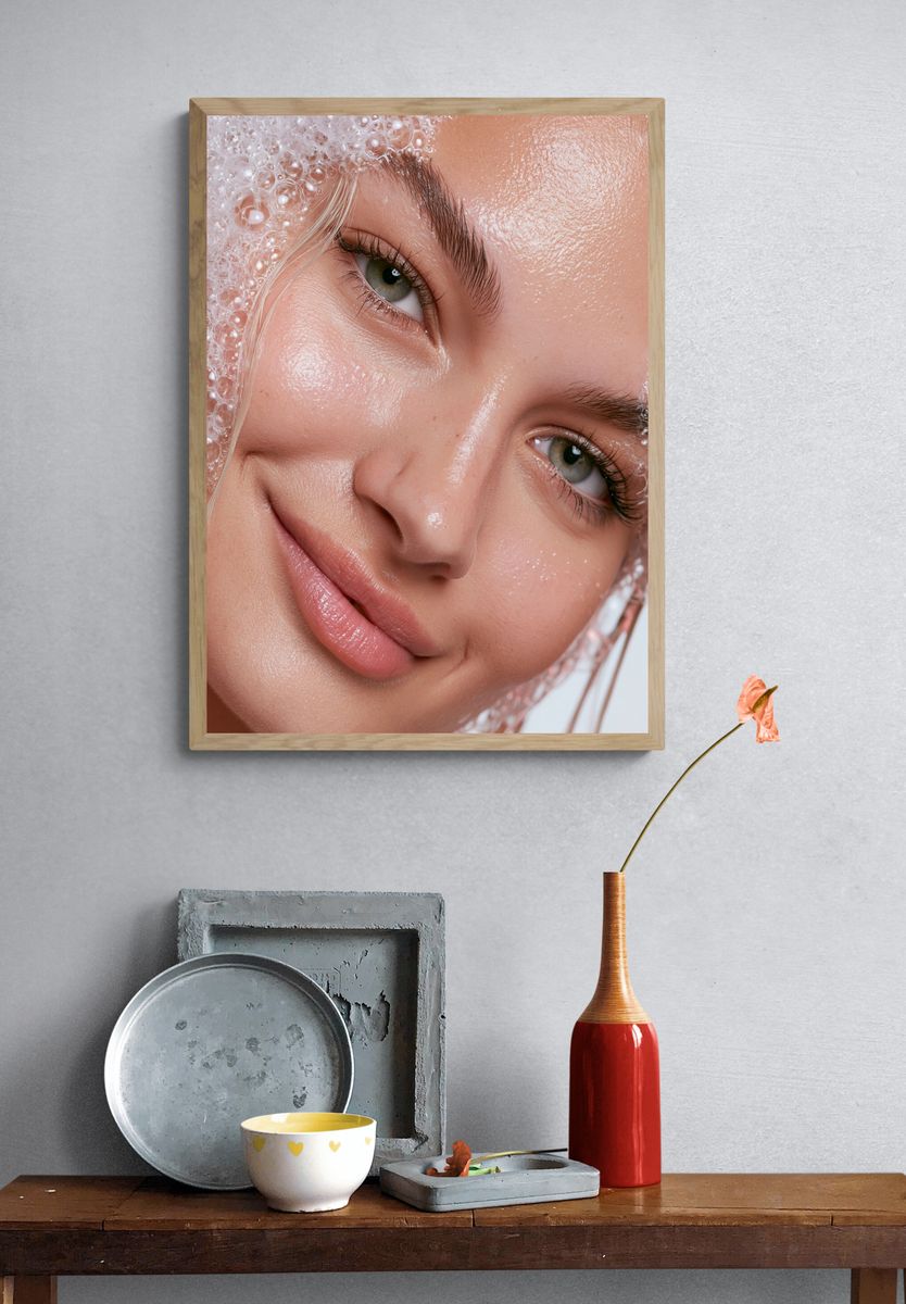 Bubble Face Portrait Print. — room view 3