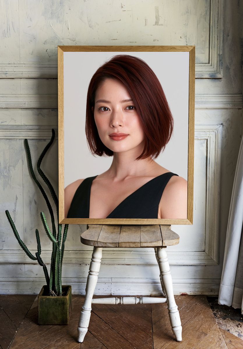 Asian Woman Portrait Print. — room view 1