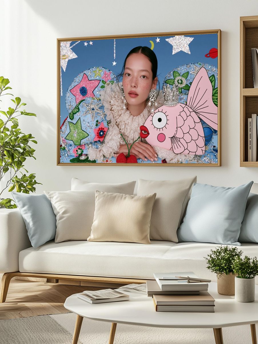 Surreal Fashion Portrait Print. — room view 2