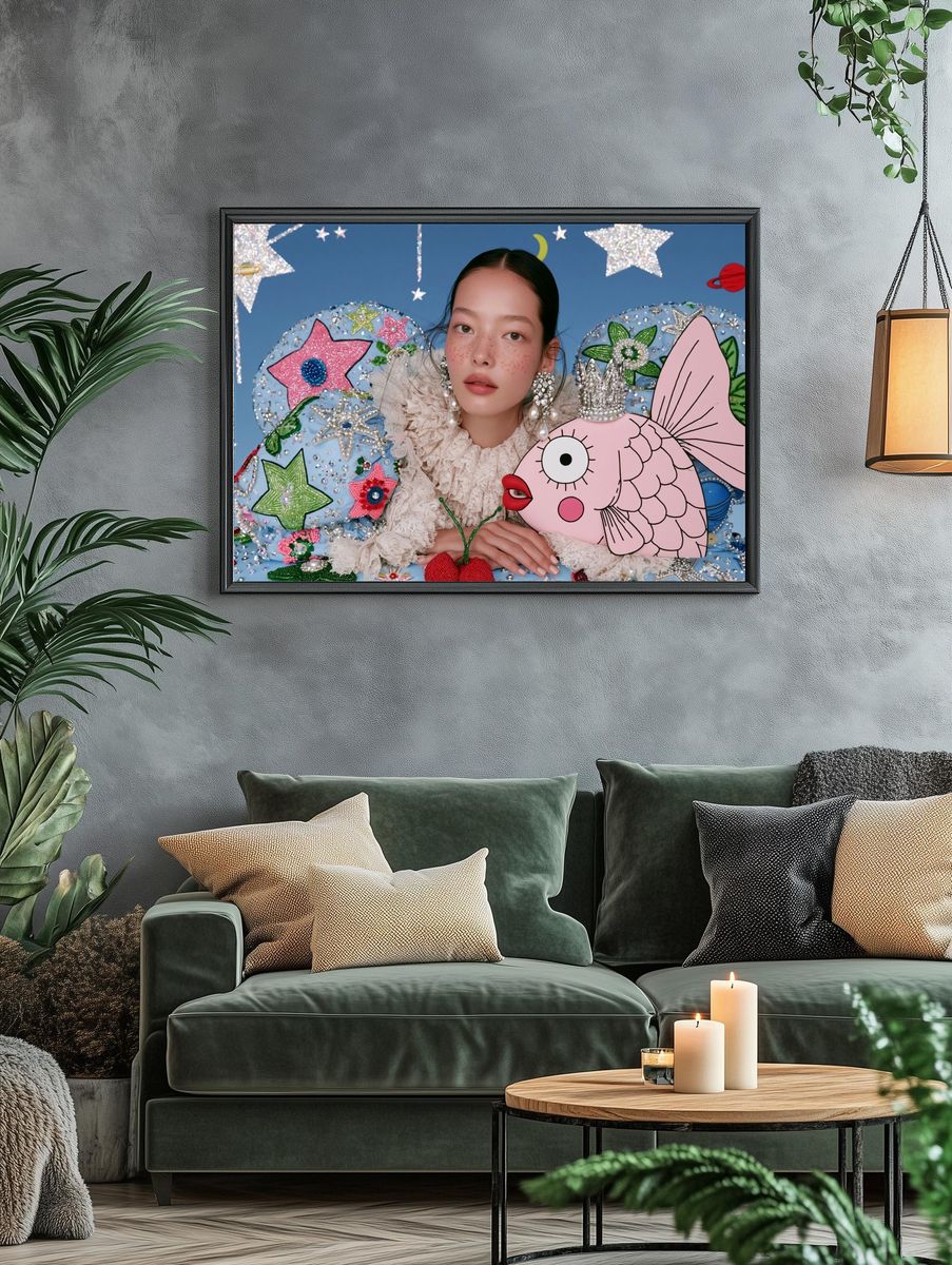 Surreal Fashion Portrait Print. — room view 4