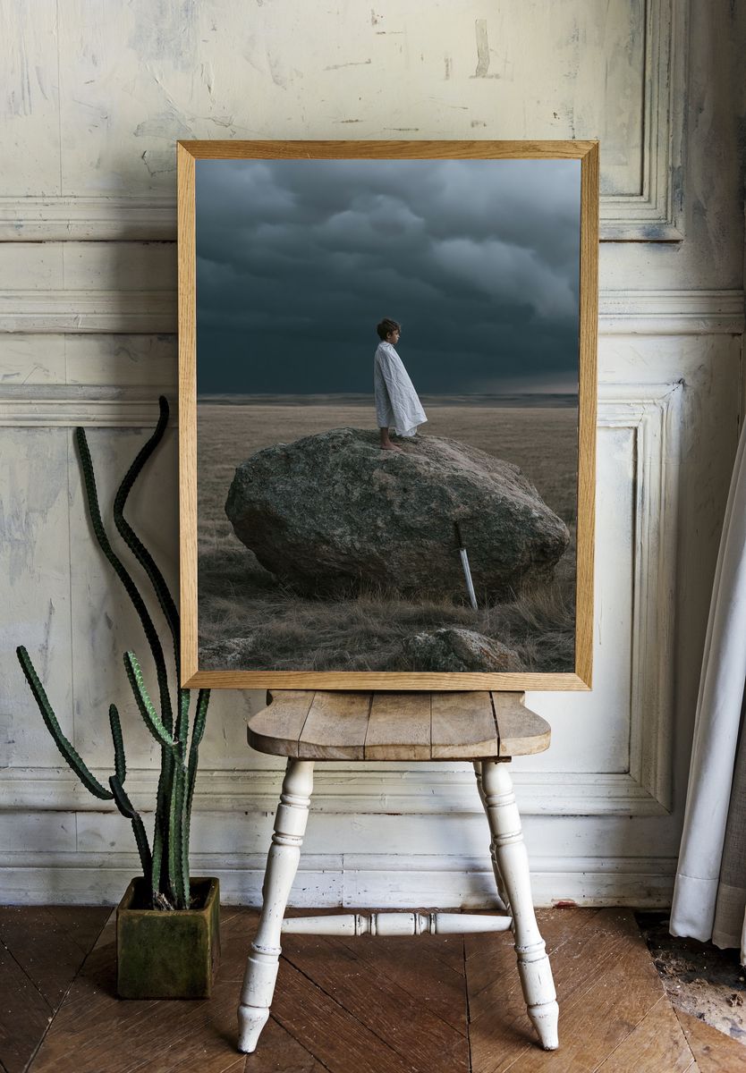 Stormy Field Child Portrait Print. room preview