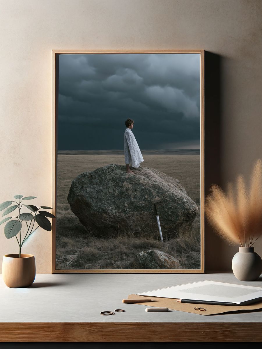 Stormy Field Child Portrait Print. — room view 2