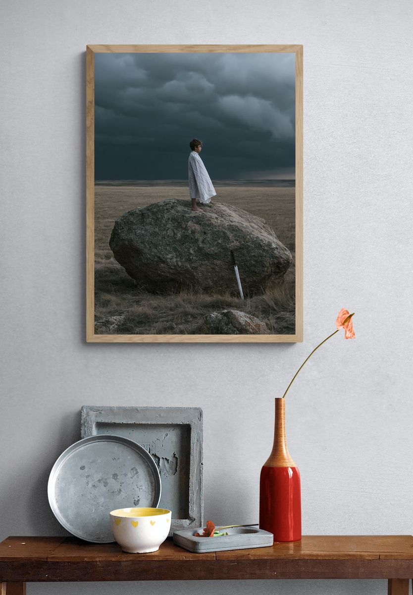 Stormy Field Child Portrait Print. — room view 3