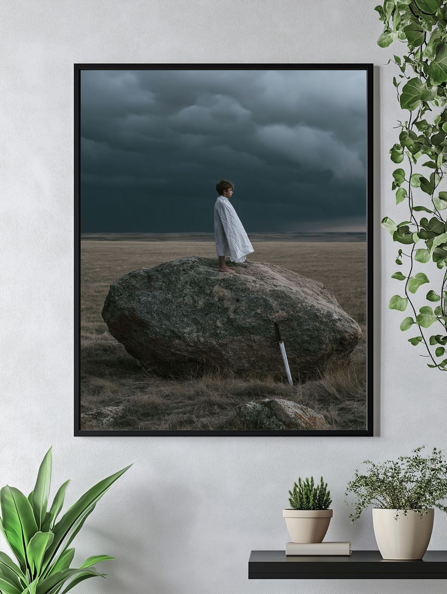 Stormy Field Child Portrait Print. — room view 4