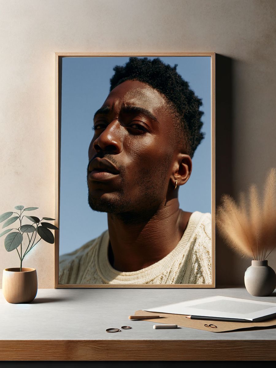 Portrait in Sunlight Photography Poster. — room view 2