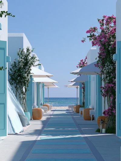 Santorini Seaside Path Photography Poster. poster