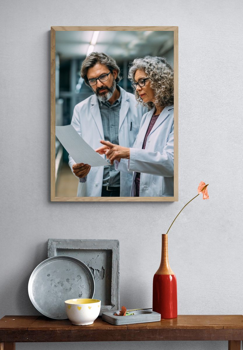 Scientists Reviewing Data Photography Poster. — room view 3