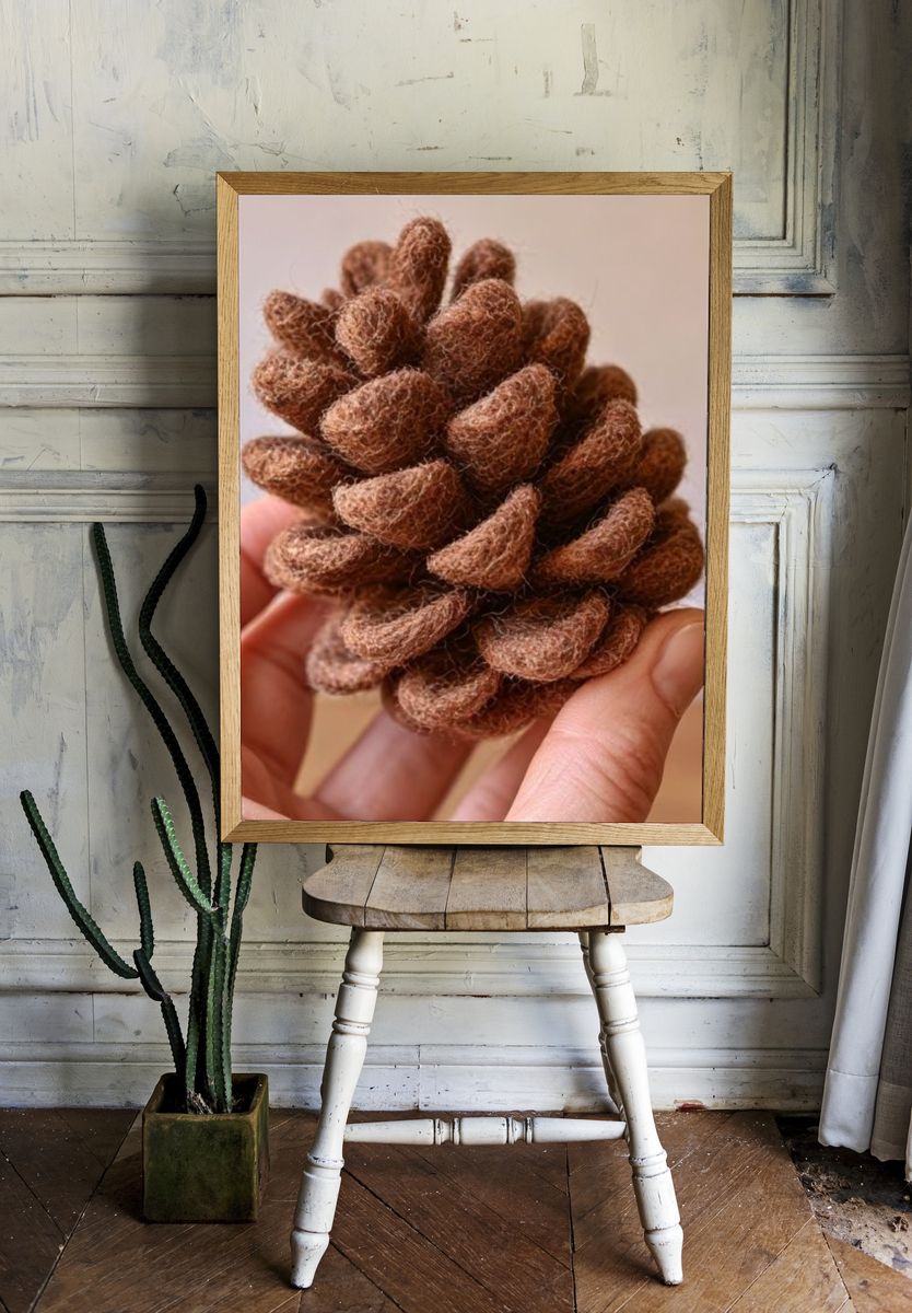 Pine Cone Texture Photography Poster. room preview