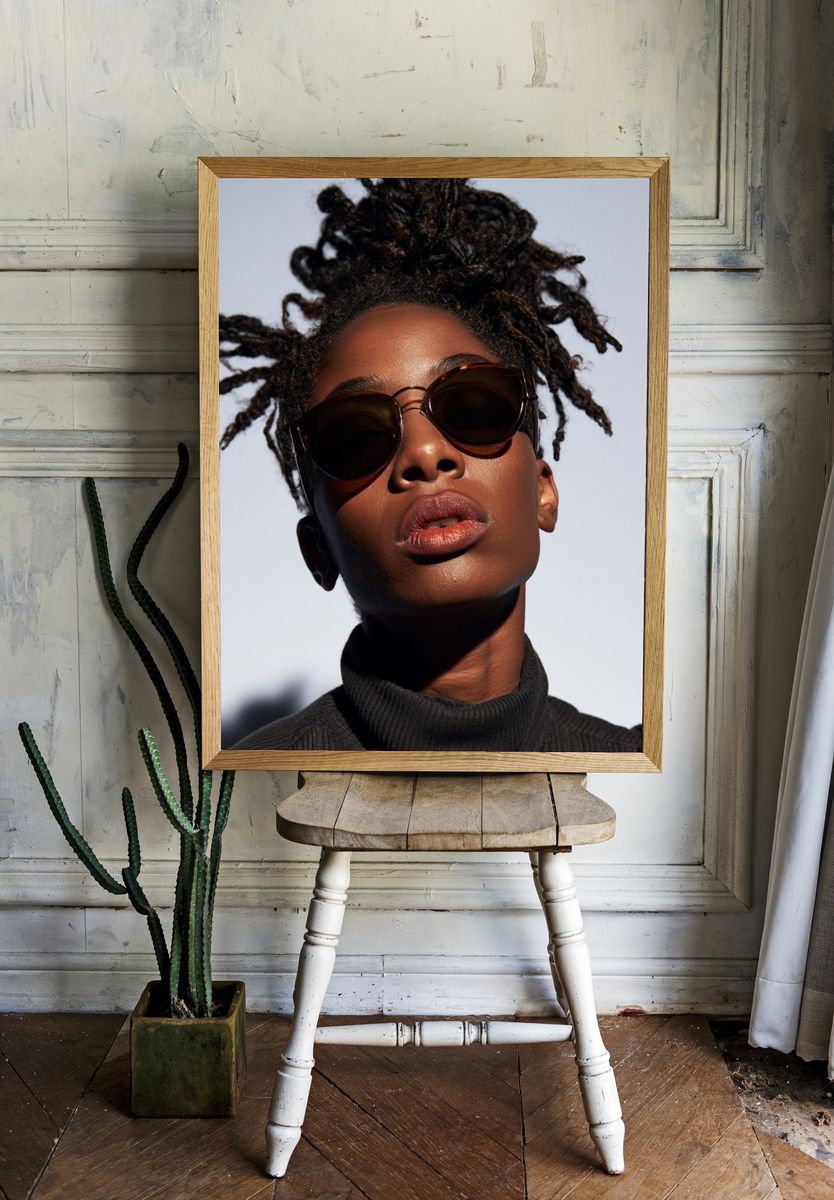 Sunglasses Portrait Photography Poster. room preview