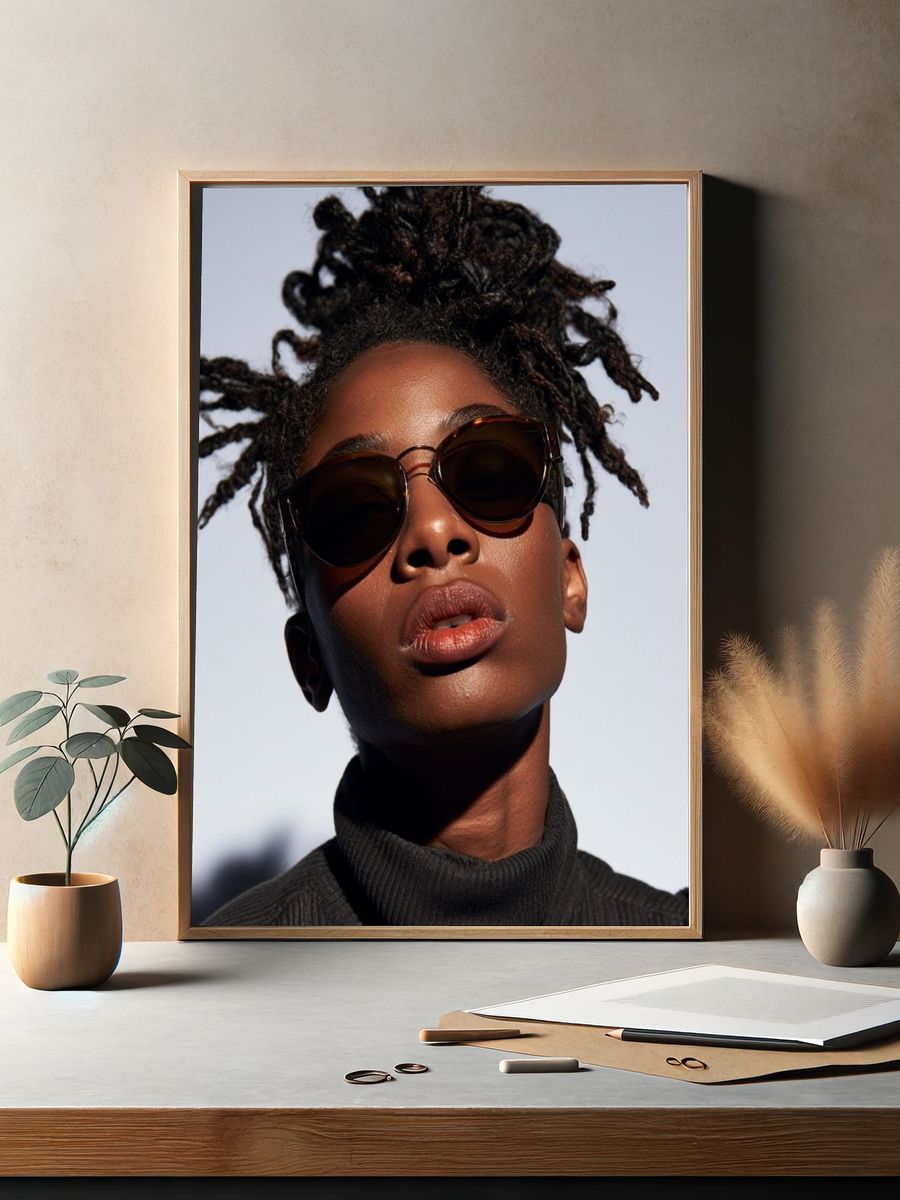 Sunglasses Portrait Photography Poster. — room view 2