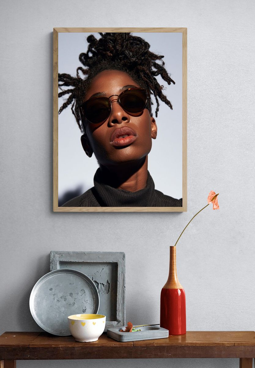 Sunglasses Portrait Photography Poster. — room view 3