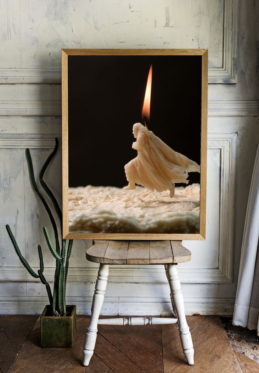 Melting Candle Flame Photography Poster. room preview