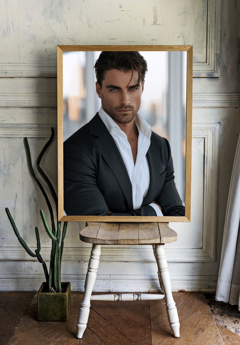Suited Male Portrait Photography Poster. — room view 1