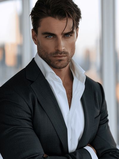 Suited Male Portrait Photography Poster.
