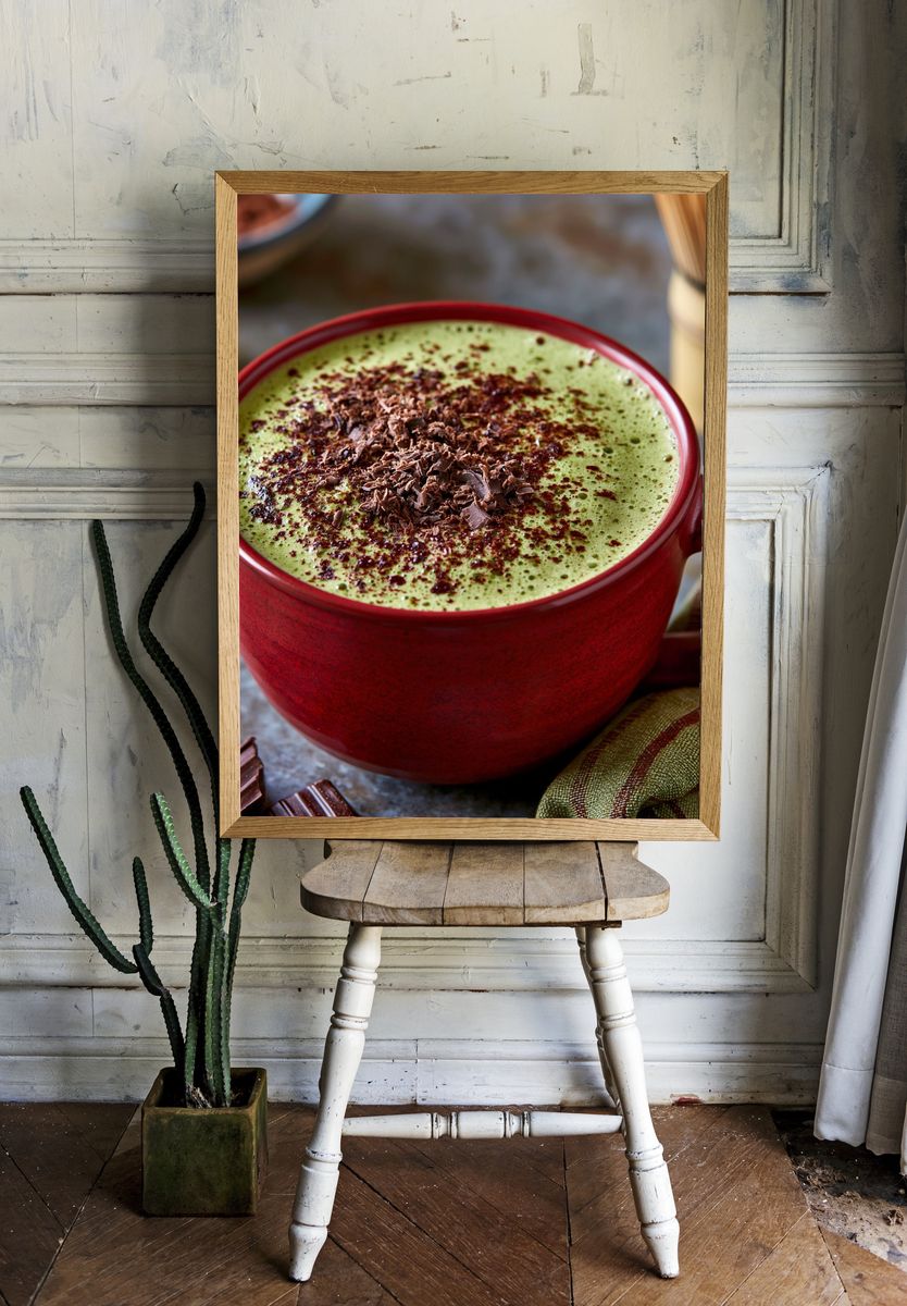 Matcha Chocolate Mug Photography Poster. room preview