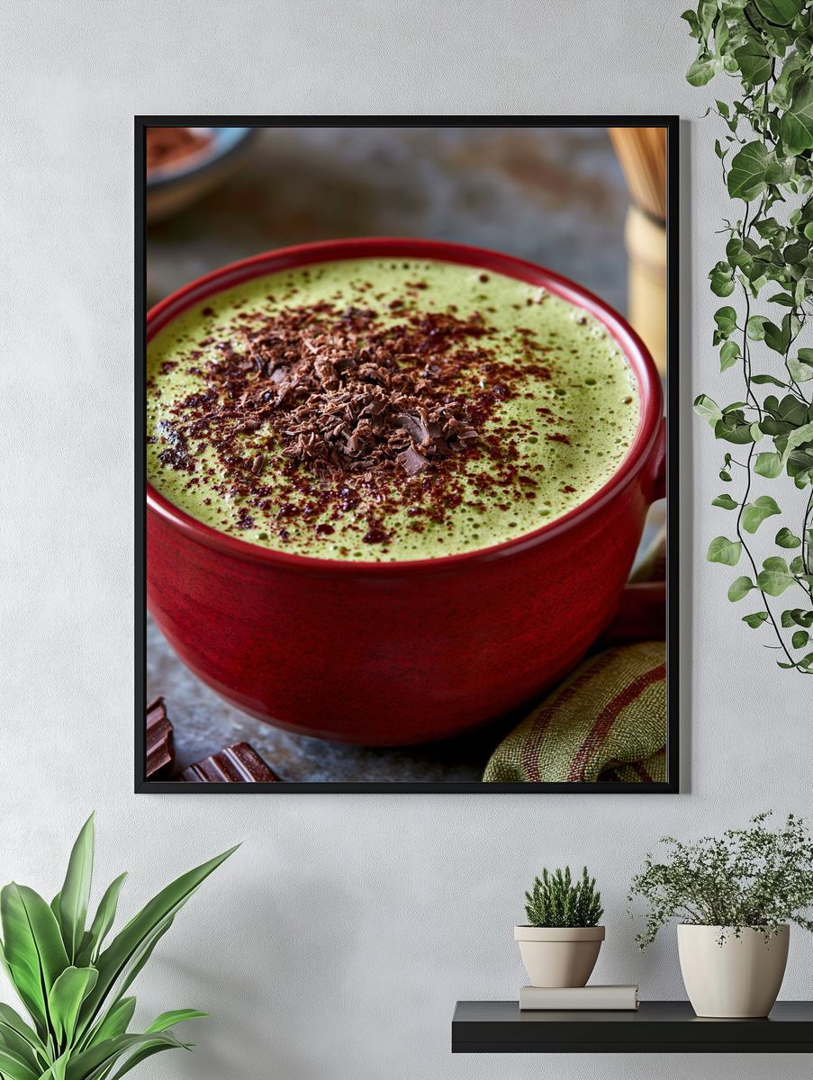 Matcha Chocolate Mug Photography Poster. — room view 4