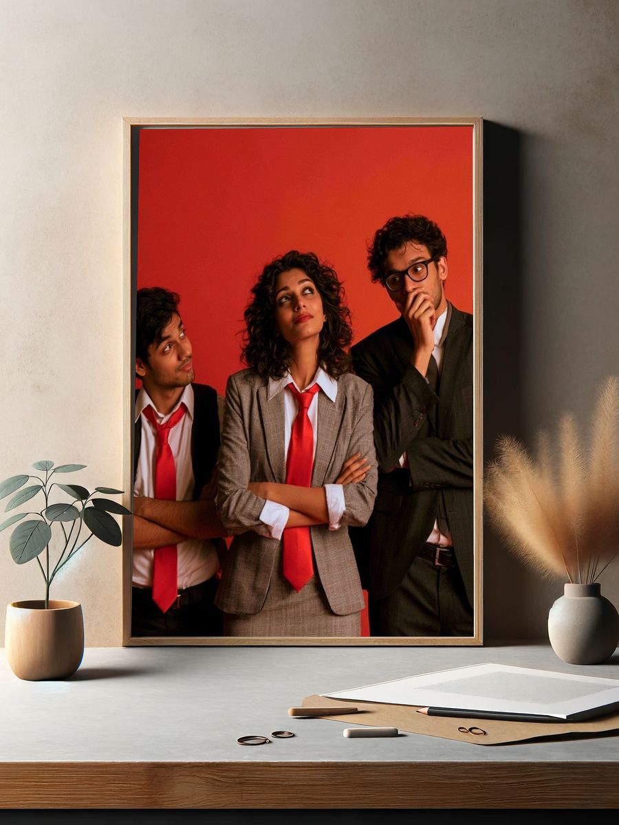 Stylish Trio Portrait Poster. — room view 2