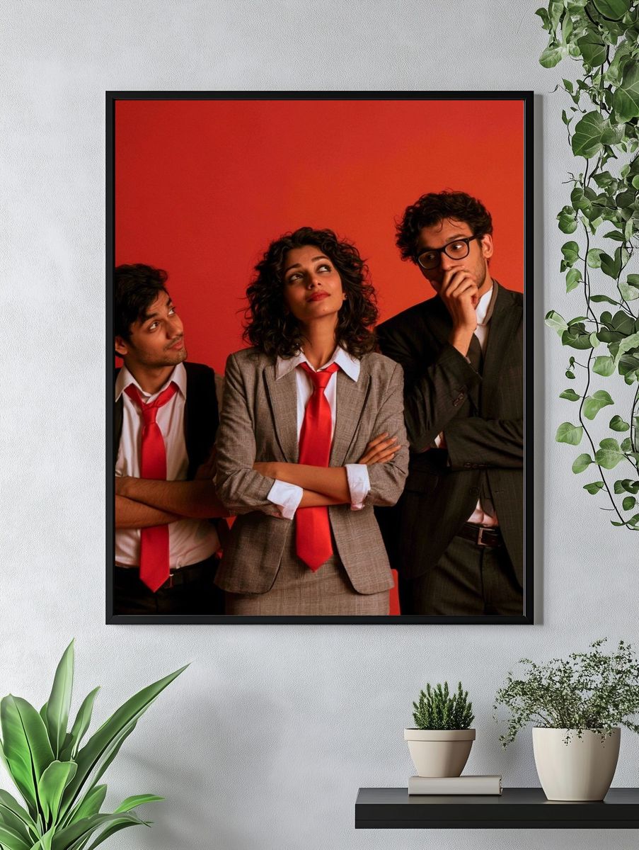 Stylish Trio Portrait Poster. — room view 4