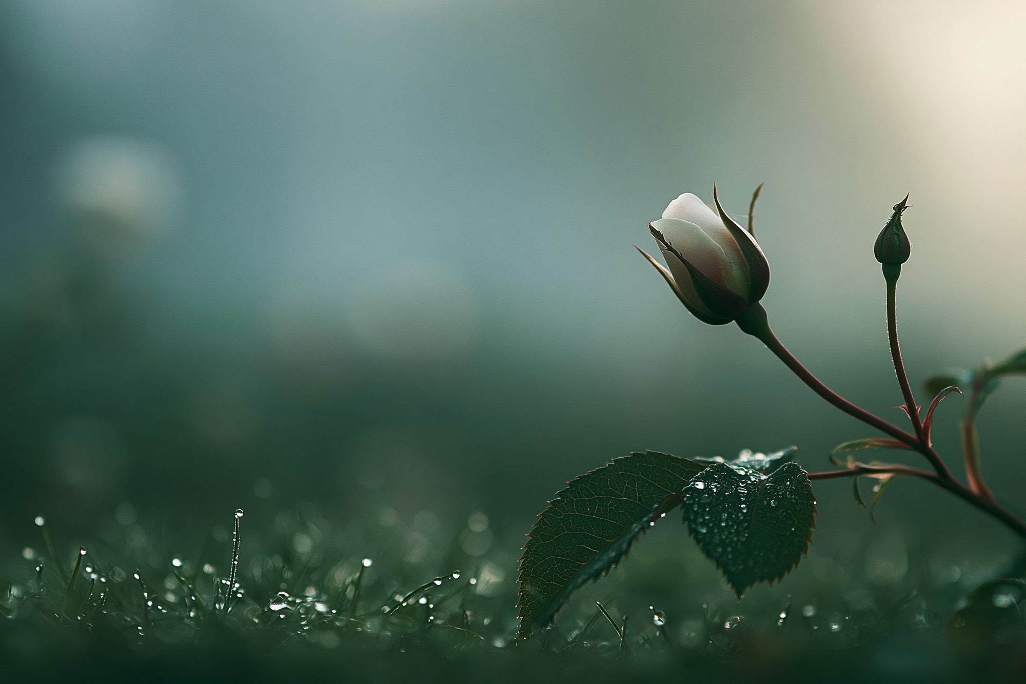 Morning Rose Bud Photography Poster. poster detail