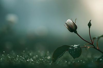 Morning Rose Bud Photography Poster.