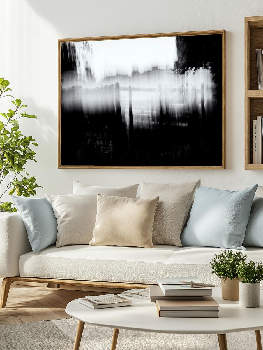 Abstract blurry monotone background. Original. — room view 2