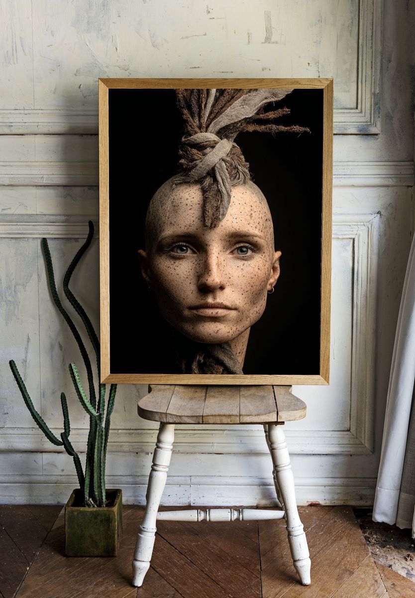 Textured Portrait Fine-Art Poster. room preview