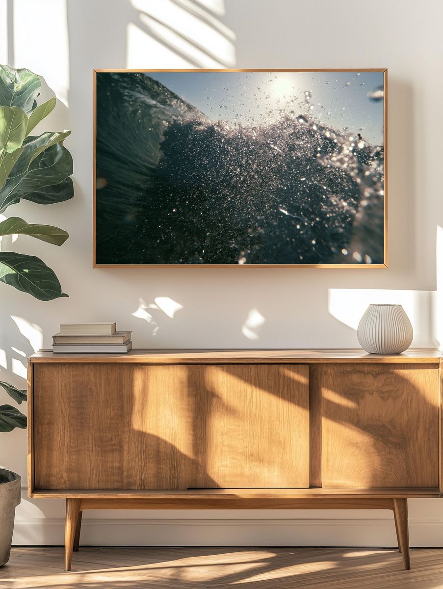 Ocean Wave Splash Photography Poster. — room view 3