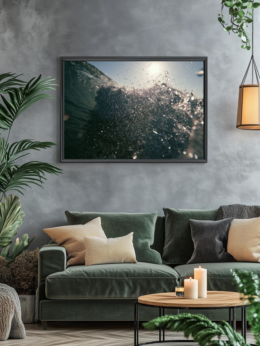Ocean Wave Splash Photography Poster. — room view 4