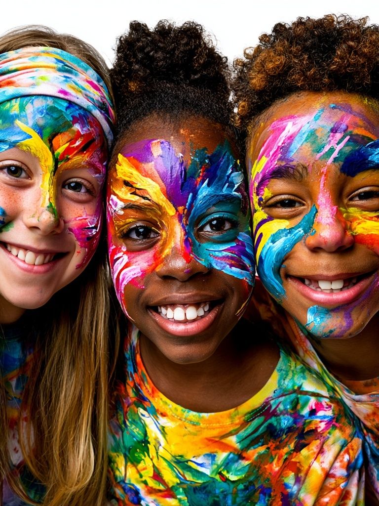 Colorful Kids Face Paint Photography Poster. poster — photography art