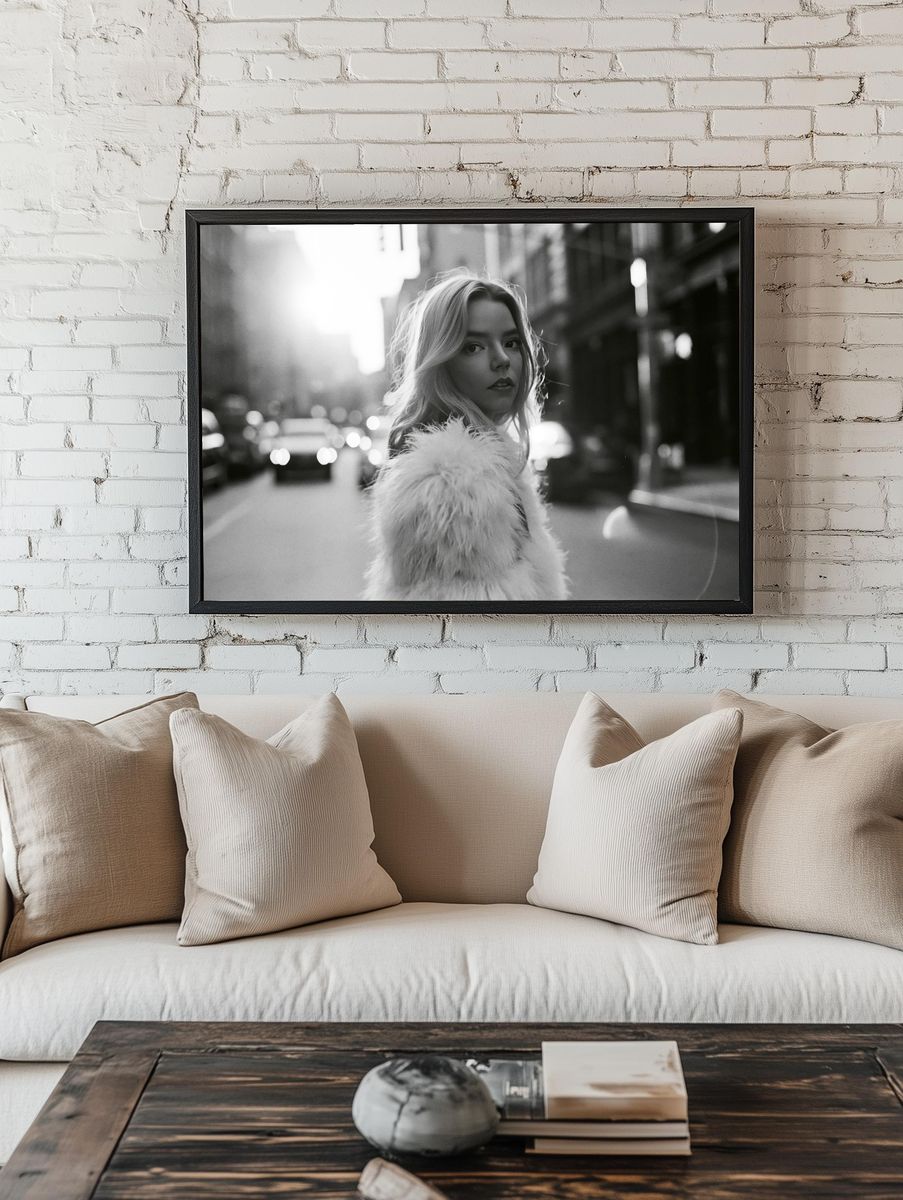 City Portrait Black-White Poster. room preview