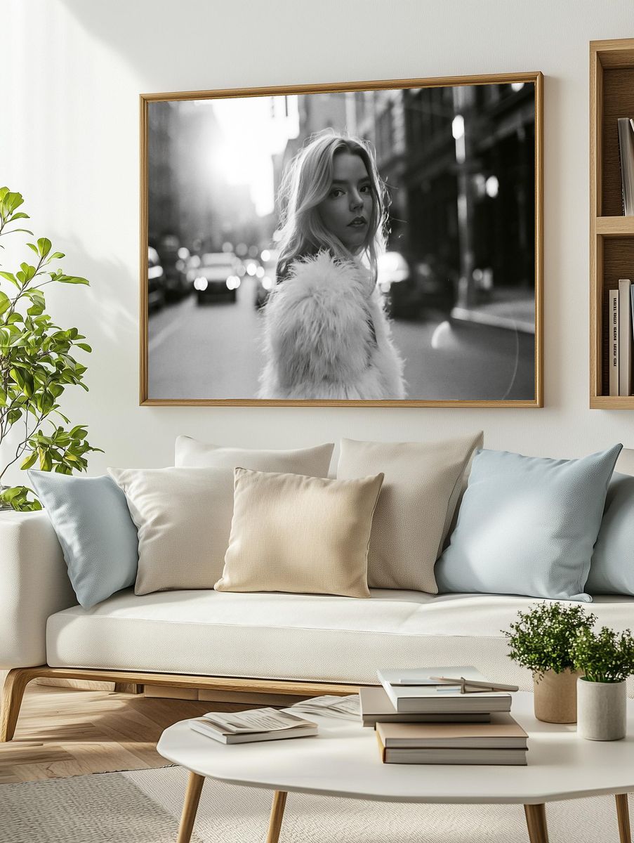 City Portrait Black-White Poster. — room view 2