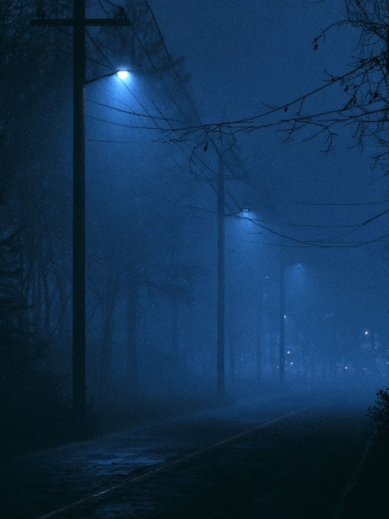 Foggy Blue Street Photography Poster. poster — photography art