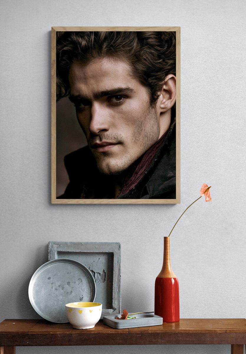 Moody Male Portrait Photography Poster. — room view 3