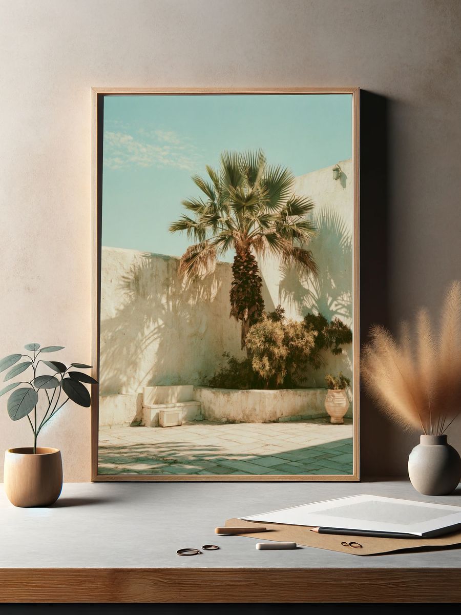 Palm Courtyard Photography Poster. — room view 2