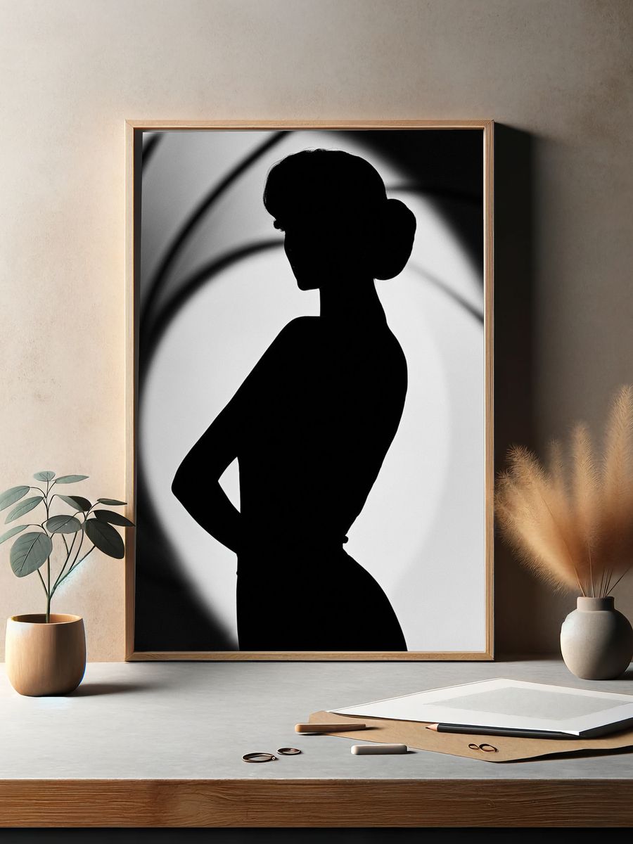 Elegant Woman Silhouette Photography Poster. — room view 2