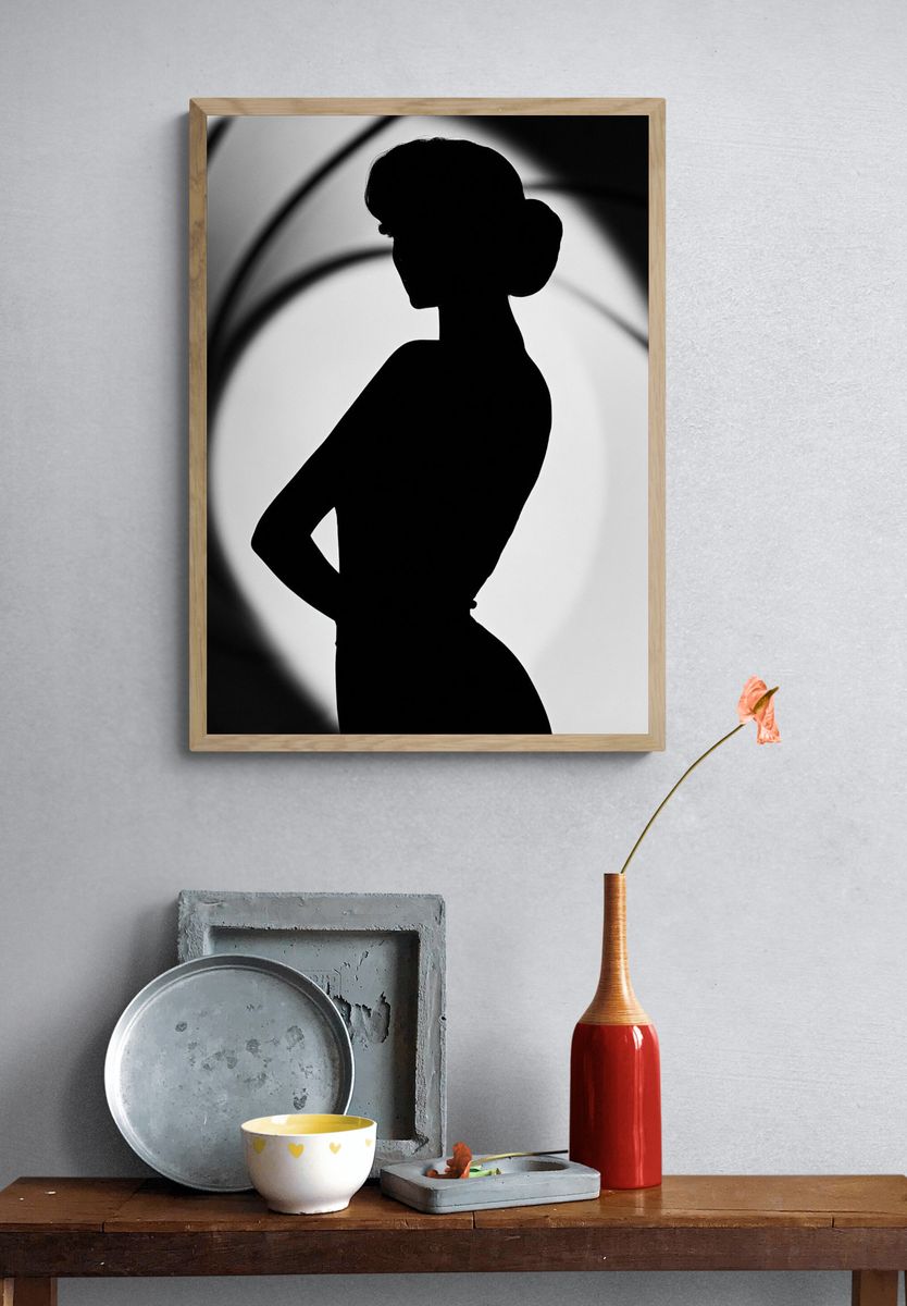 Elegant Woman Silhouette Photography Poster. — room view 3