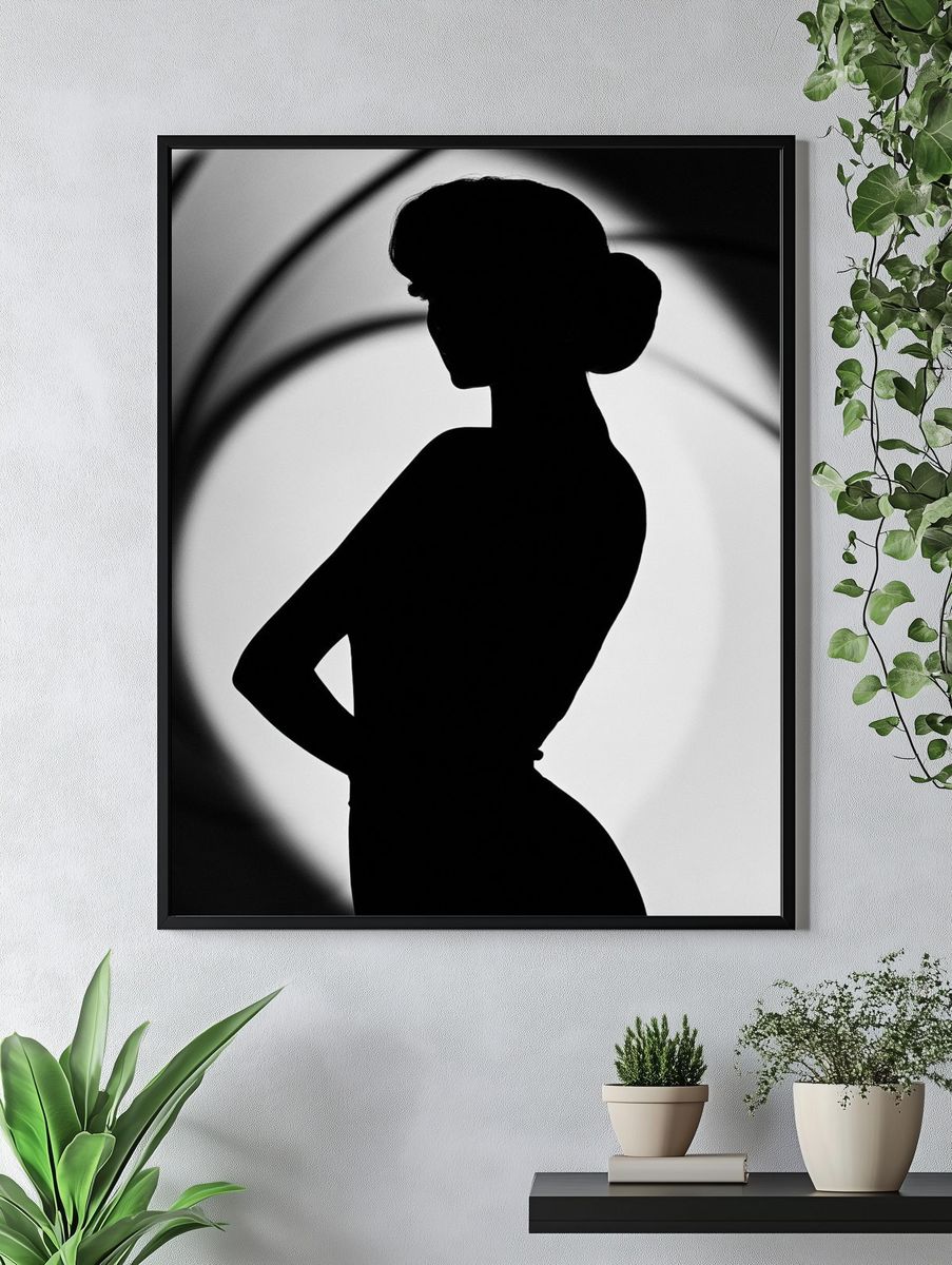 Elegant Woman Silhouette Photography Poster. — room view 4