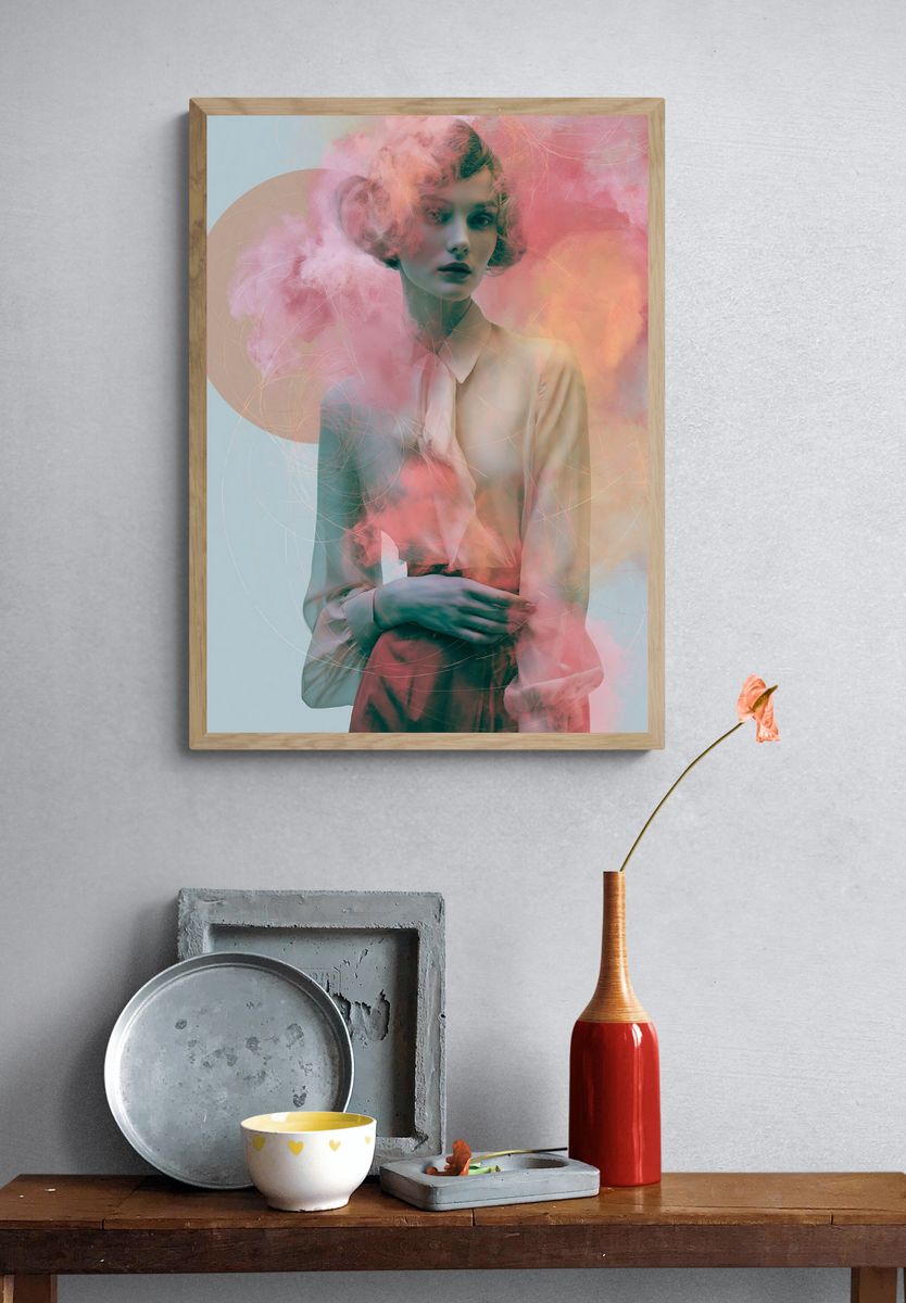 Dreamy Smoke Portrait Print. — room view 3